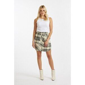 French Connection NEW women "arla" patched flannel skirt sz 10 BNWT